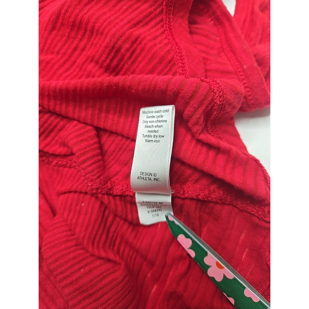 Athleta Small Racerback Tank Top Semi Sheer Red Athleisure Activewear - Picture 8 of 8